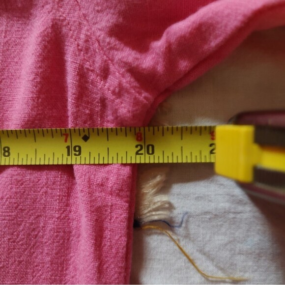 Pink Collared Button-Down Cotton Rayon Casual Blouse Small - Picture 6 of 6